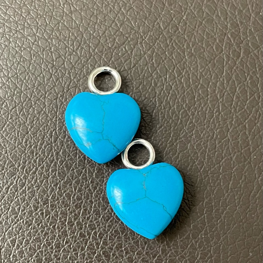 Turquoise Heart Charms